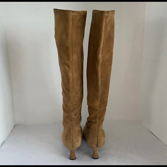 Stuart Weitzman Tan Brown Suede Pointed Toe - Picture 4 of 6